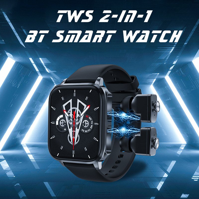 2024 wholesale price T22 smart watch TWS 2-in-1 ultra heart rate blood pressure music control smart bracelet