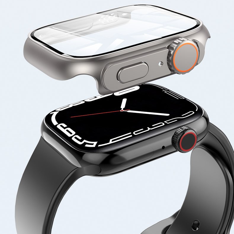 Modification Protector+PC Cover Refit Case Tempered Glass for iWatch 8 7 6 4 5 Upgrade For Ultra 49mm smart watch accessories