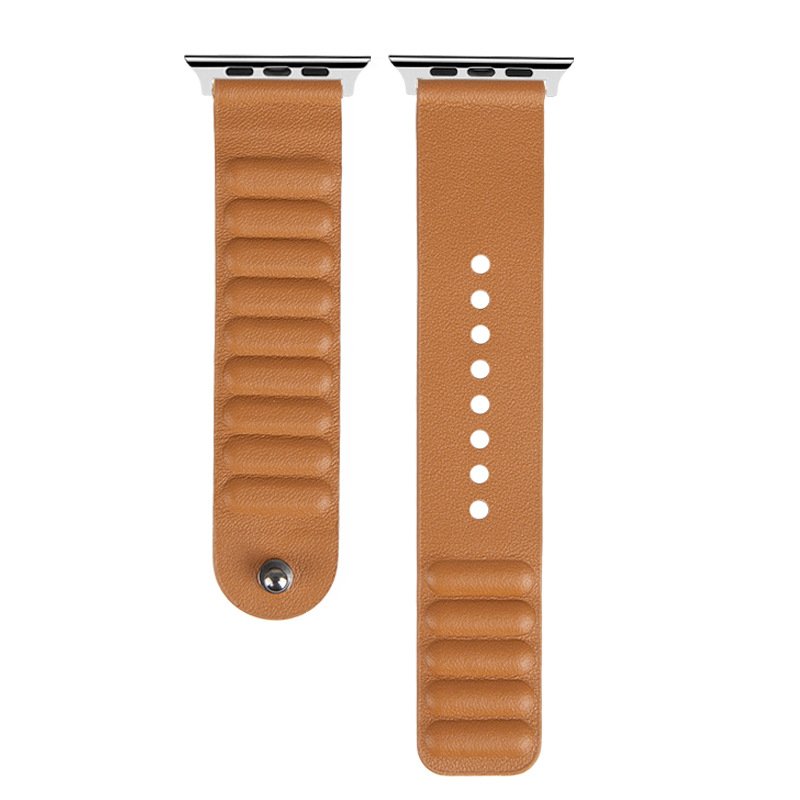 High Quality Magnetic Genuine Leather Strap for Apple Watch Ultra 9 8 7 6 45mm 49mm Metal nail buckle Leather Smart Watch band