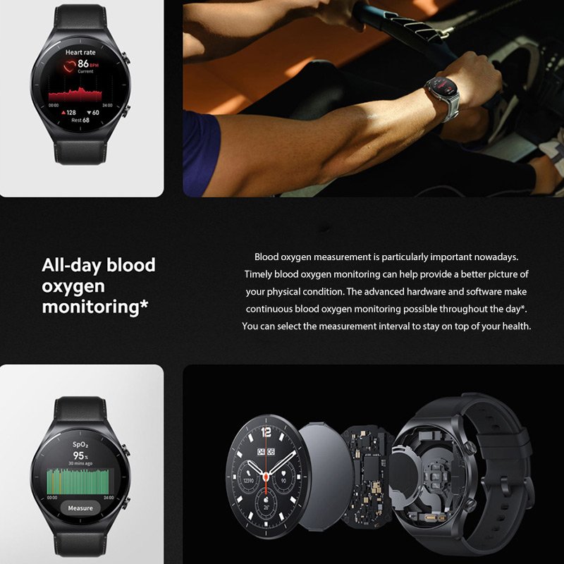 2022 New Xiaomi Watch S1 Global Version Dual-band GPS Bluetooth Phone Call Heart Rate Monitoring Smart Leather Watch Band