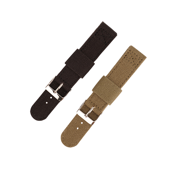 Free Sample Stainless steel case canvas fabric watch strap with buckle for Smart Watch Band Strap