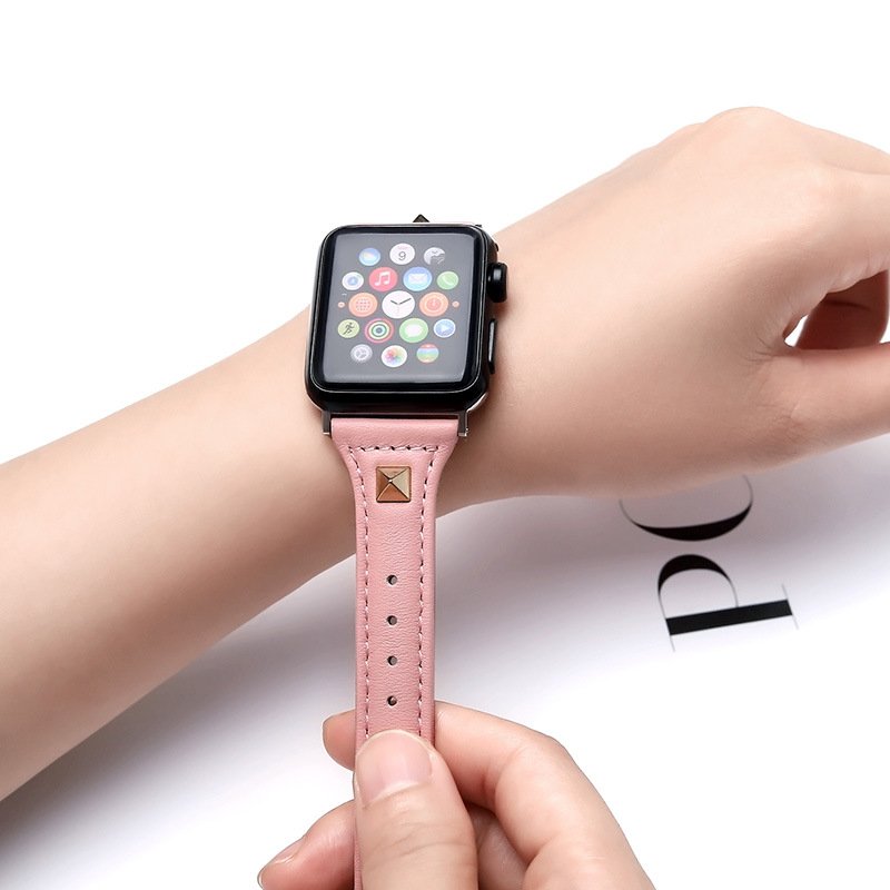 Fashion Lady Smart Watch Straps Replaceable Genuine Leather Watch Band Strap for Apple Smart Watch