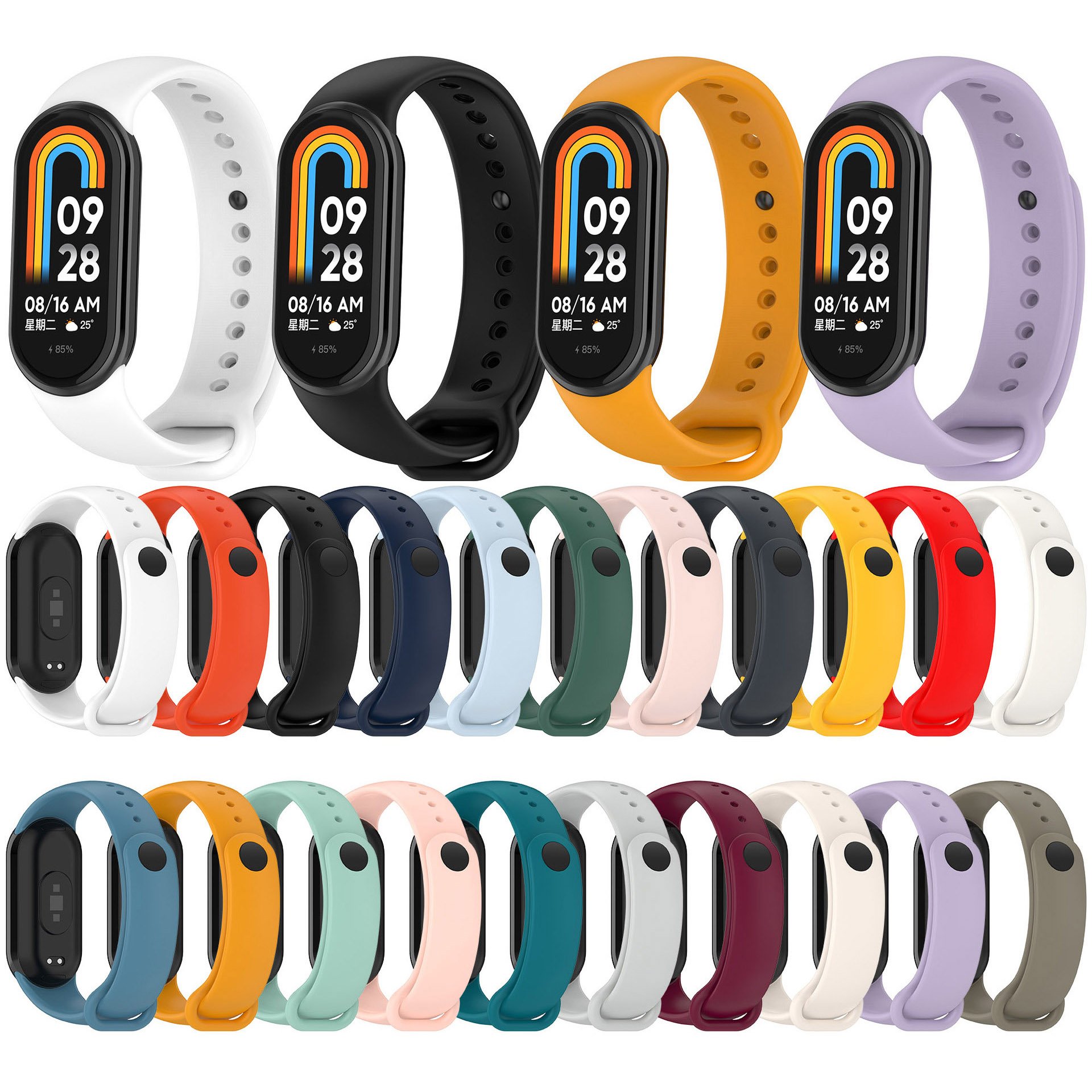IVANHOE Strap for Xiaomi Band 9 8 Bracelet Mi Band 8 NFC Silicone Sport Strap Miband 8 9 Smart Watch Replacement Wristband