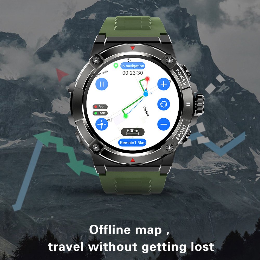 1.43inch Amoled NX8 PRO Smartwatch Off-line Map BT Calling IP68 Waterproof Sports Mode GPS Smart Watch for Men