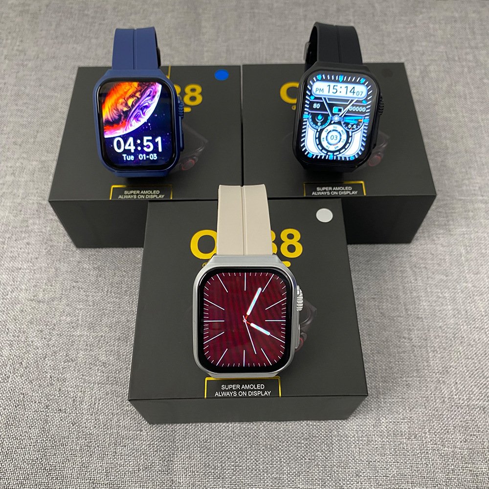 New OP88 Smart Watch 1.96 inch 3D AMOLED Curved Screen BT Call Waterproof BT Call Smartwatches