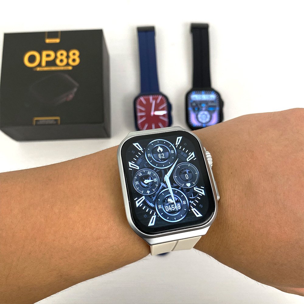 New OP88 Smart Watch 1.96 inch 3D AMOLED Curved Screen BT Call Waterproof BT Call Smartwatches