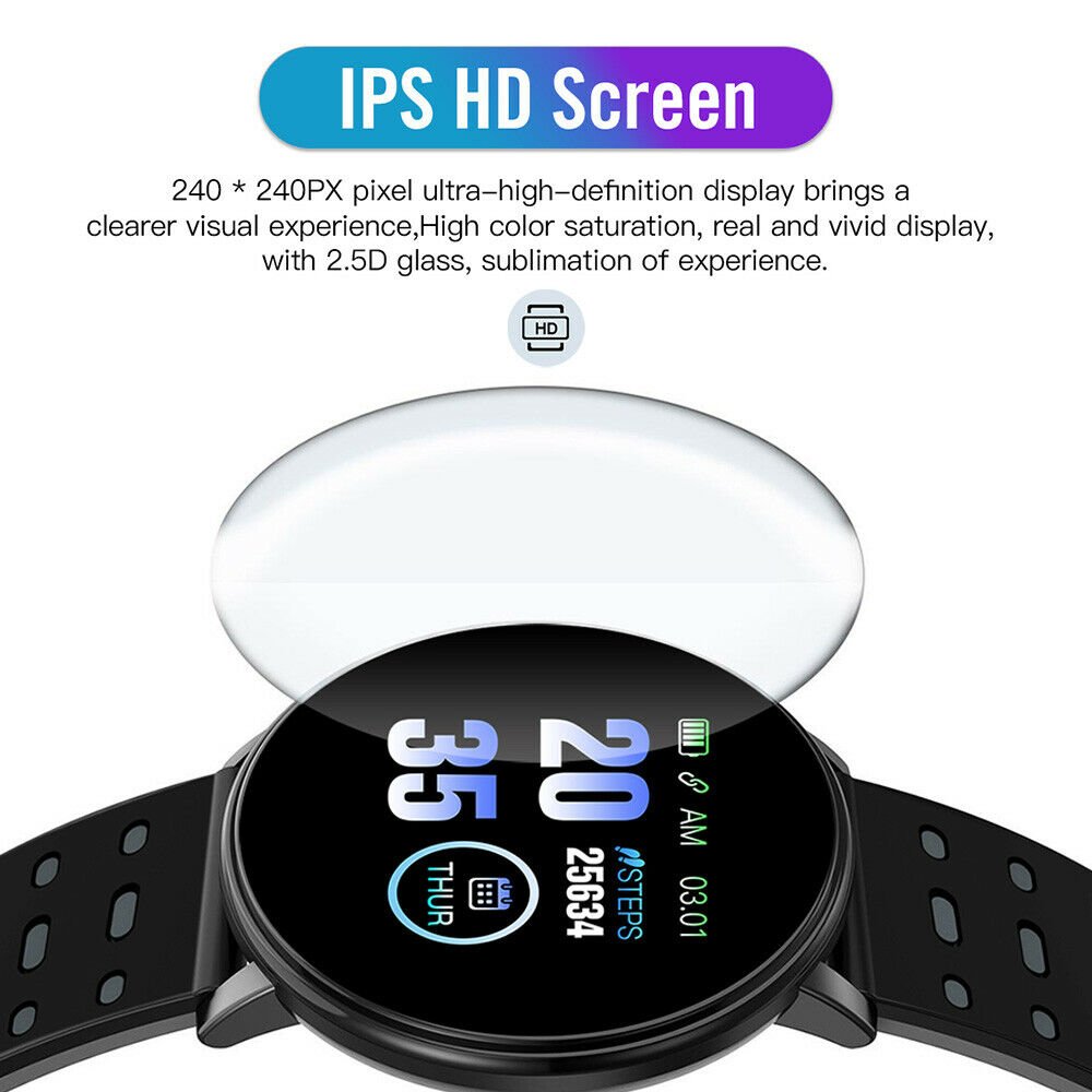 hot Sale smartwatch 119plus wrist bracelet band d18 sport wristband fitness tracker relogio inteligente 119 plus smart watch