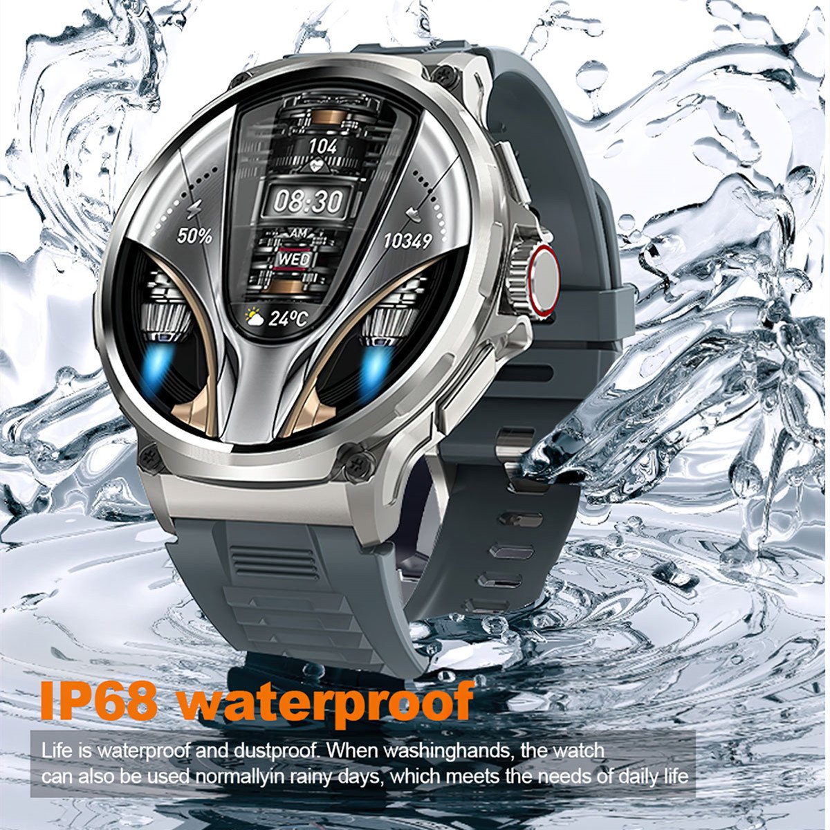 Maxtop Big Screen Health Tracker Rugged Fashion Men Fitness Sport Wristband Waterproof Android Fashion Reloj Smart Watch