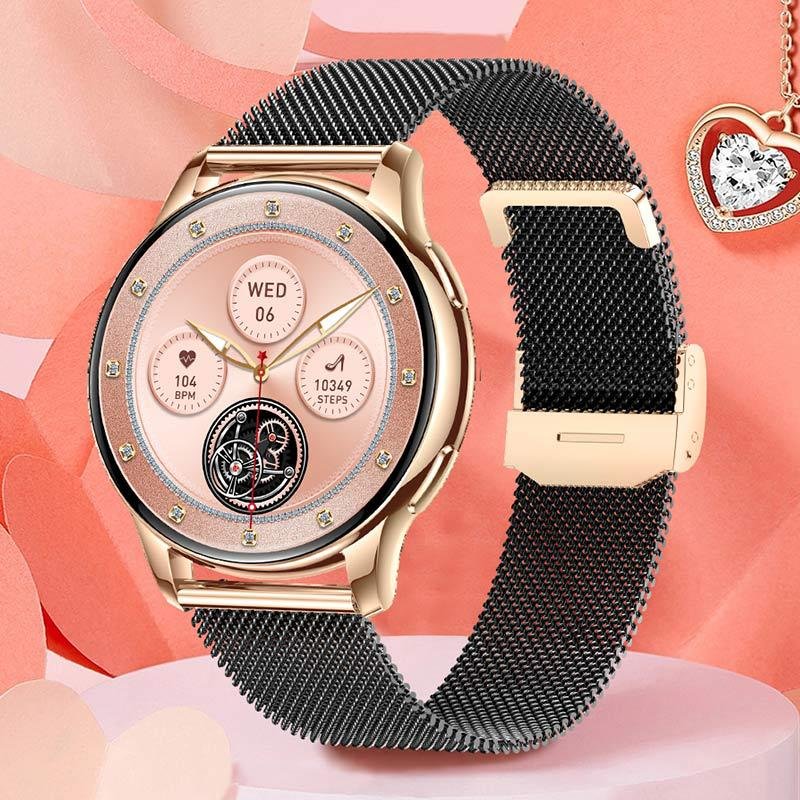 2024 New Arrival Lady Smart Watch Y11 Women's Health Heart Rate 1.32" Amoled Screen IP68 Waterproof BT Call Fashion Smartwatch