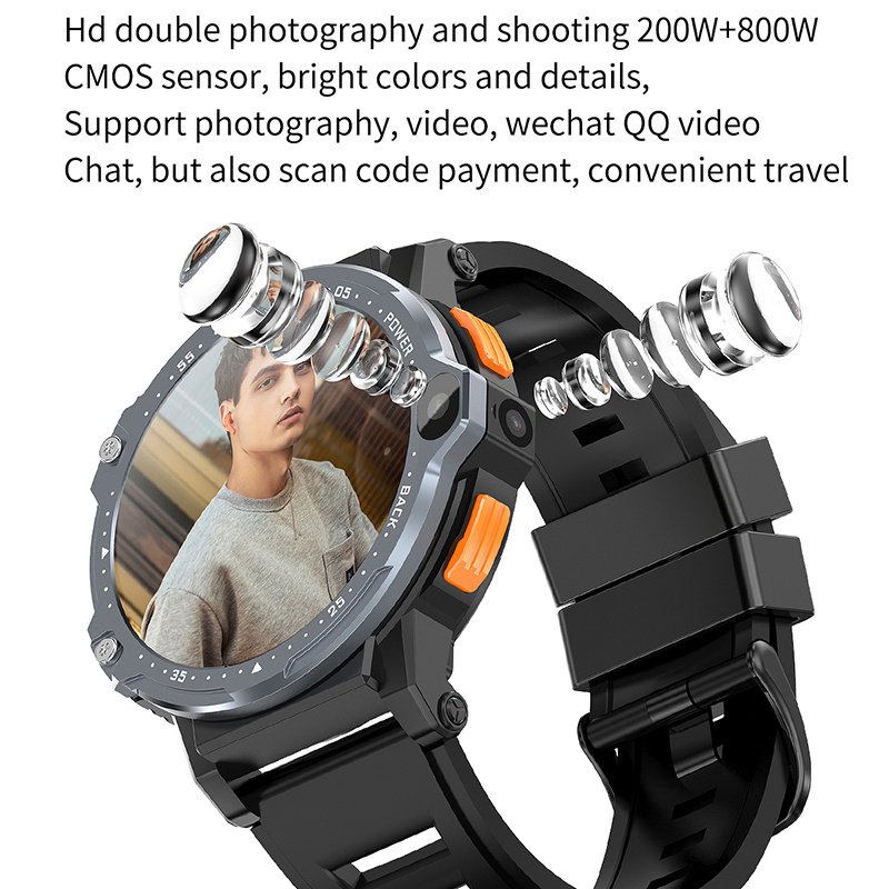 2024 PG999 Round Screen Mobile Phone Smart Watch Heart Rate Monitor GPS 4G Sim Card Support Android Smartwatch