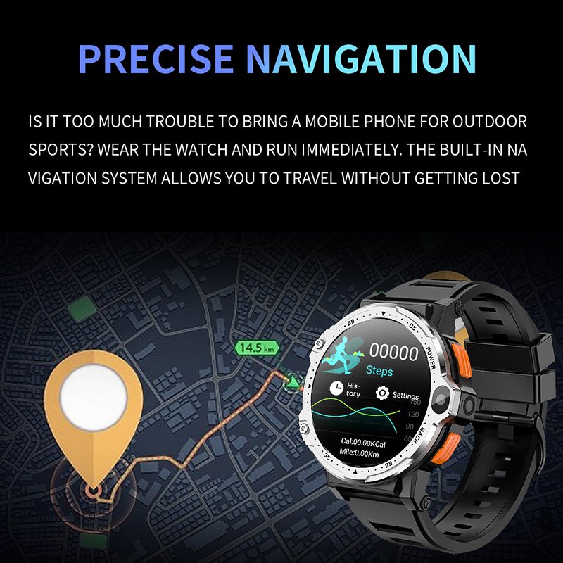 2024 PG999 Round Screen Mobile Phone Smart Watch Heart Rate Monitor GPS 4G Sim Card Support Android Smartwatch