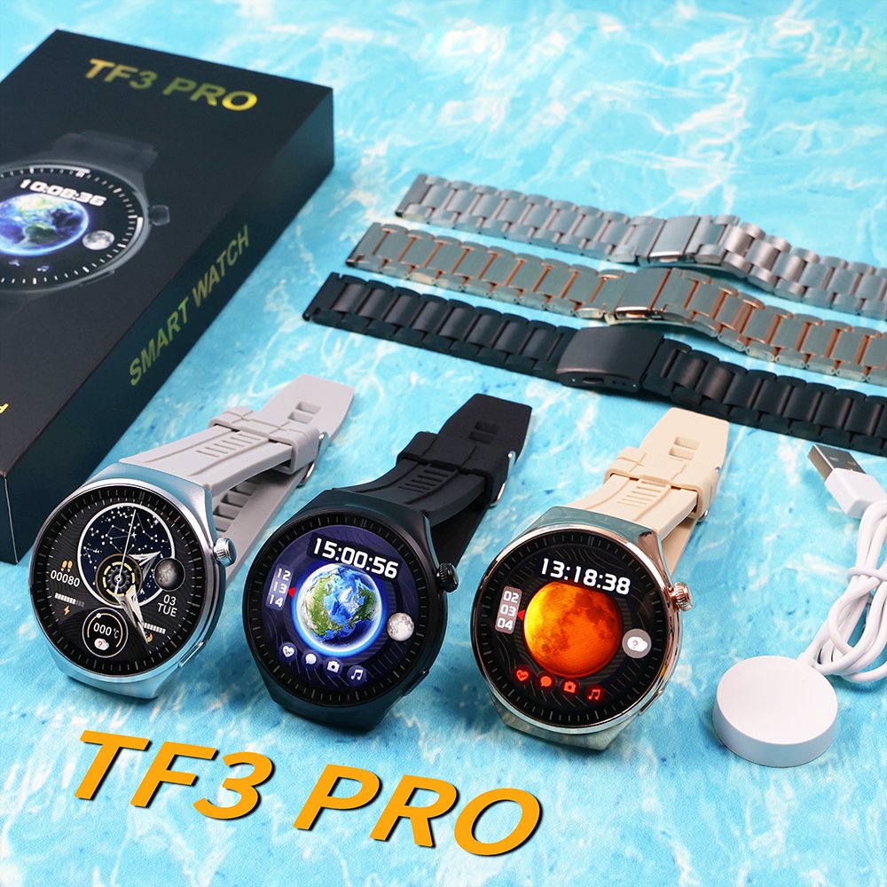 TF3 Pro 2 Straps 1.5 inch Round Smart watch 2024 Health monitor Montres intelligentes Sport Reloj inteligente BT Call Smartwatch