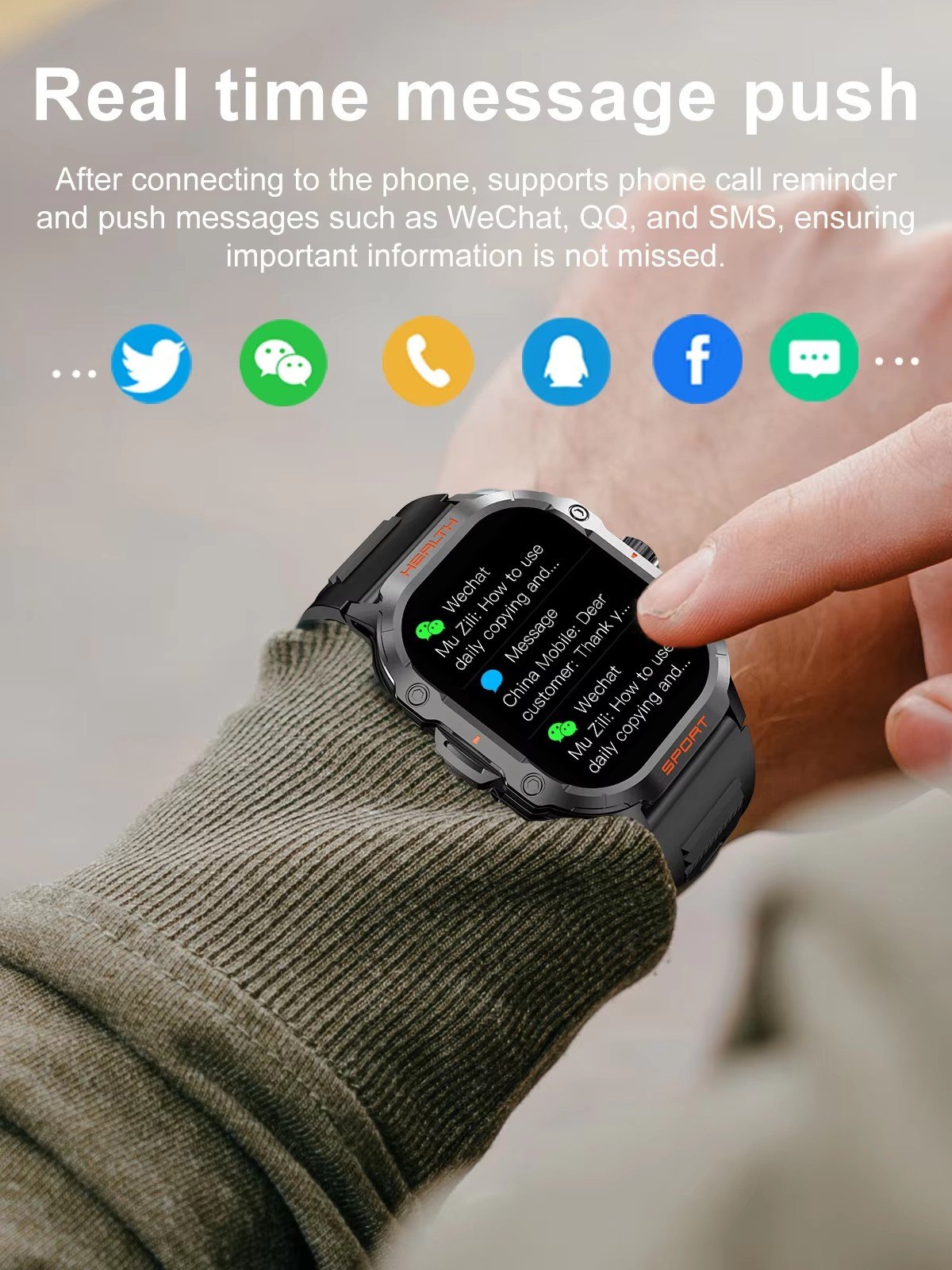 New 2.01 inch arrival Outdoor sports watches HK24 Multi-function BT Calling Business Smart Watch Multi-Sport Mode Smart watch