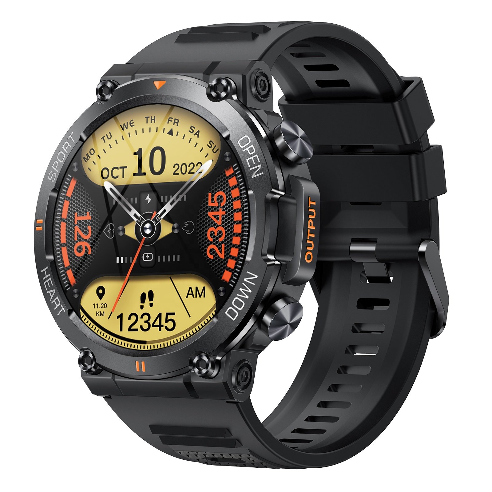 2023 New ARRIVAL Super Quality Smart watch Outdoor 1.39 inch blood pressure heart rate android BT call music fitness smartwatch
