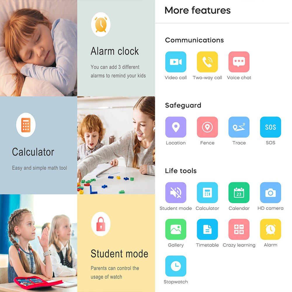 One-click SOS student class disable gps tracker positioning cartoon smart watch for kids with camera