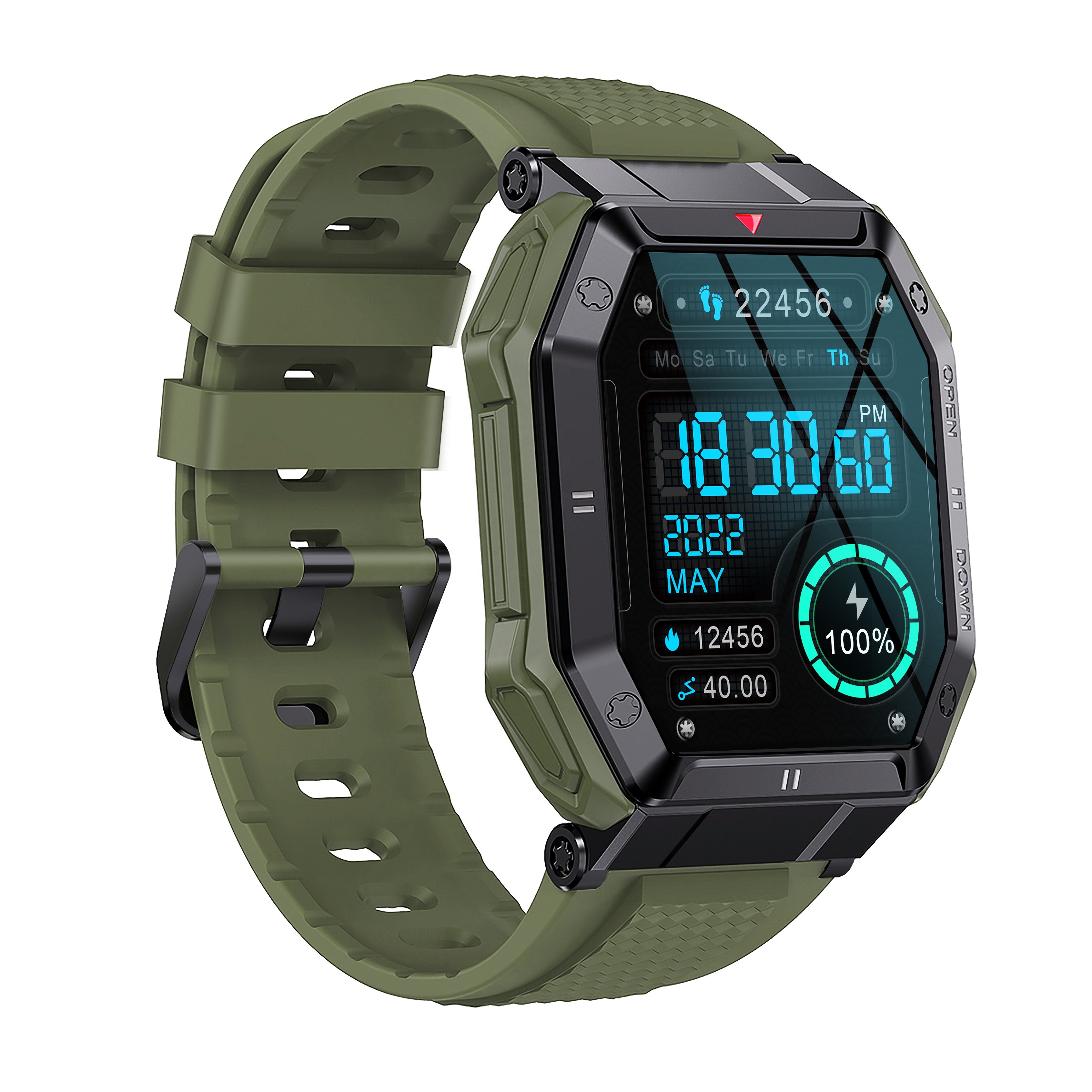 K55 Outdoor Smart Watch with BT Calling Function 1.85 inch Large HD Screen Da Fit APP OEM Smartwatch for Men Android iOS
