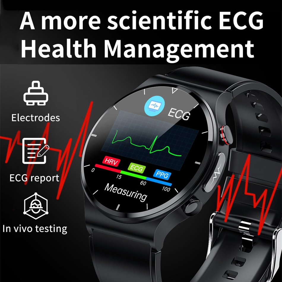ECG+PPG Smart Watch Men Heart Rate Blood Pressure Watch Health Fiess Tracker IP68 Waterproof Smartwatch