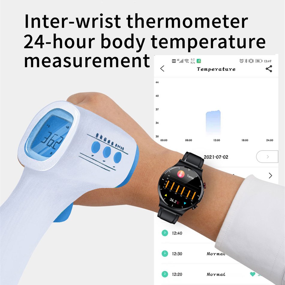 ECG+PPG Smart Watch Men Heart Rate Blood Pressure Watch Health Fiess Tracker IP68 Waterproof Smartwatch