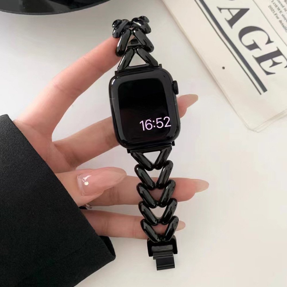Designer Hearts Women Stainless Steel Watch Band For Apple Watch Metal Strap Smart Watch Bands Accessories 41mm 45mm