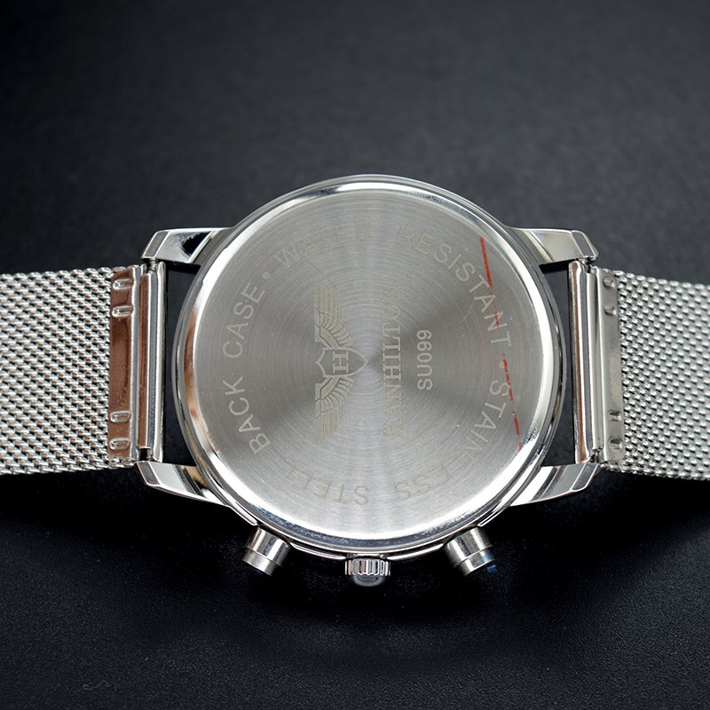 OEM ODM custom logo watches casual man waterproof steel watch multi functional movement chronograph wrist watches men