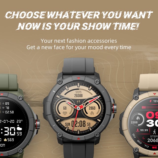 2024 Outdoor GPS Round Design Smart Watch for Men 2ATM Waterproof Outdoor Sports 1.38 inch Smartwatch 300mAh Large Battery