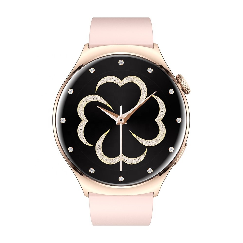 2024 New AMOLED Smart Watch QX10 for Women Ladies' style Fashion Design Smartwatch BT Call Heart Rate Monitor Round Dial Watch