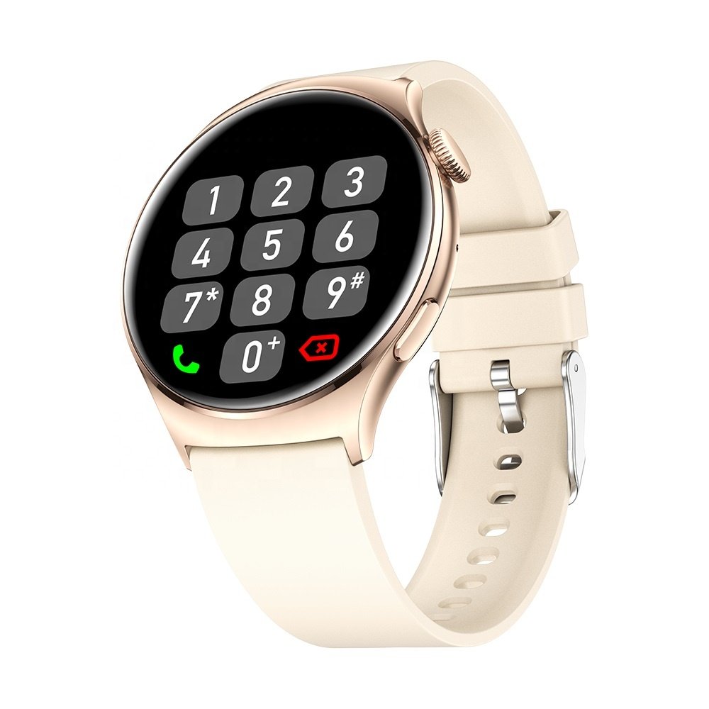 2024 New AMOLED Smart Watch QX10 for Women Ladies' style Fashion Design Smartwatch BT Call Heart Rate Monitor Round Dial Watch