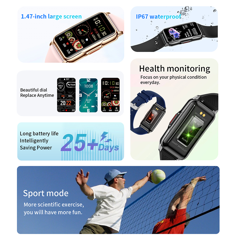 Men Women Full Touch Screen Sport Fitness Tracker Wristwatch IP67 Waterproof BT Call Smart watch Bracelet Blood Pressure
