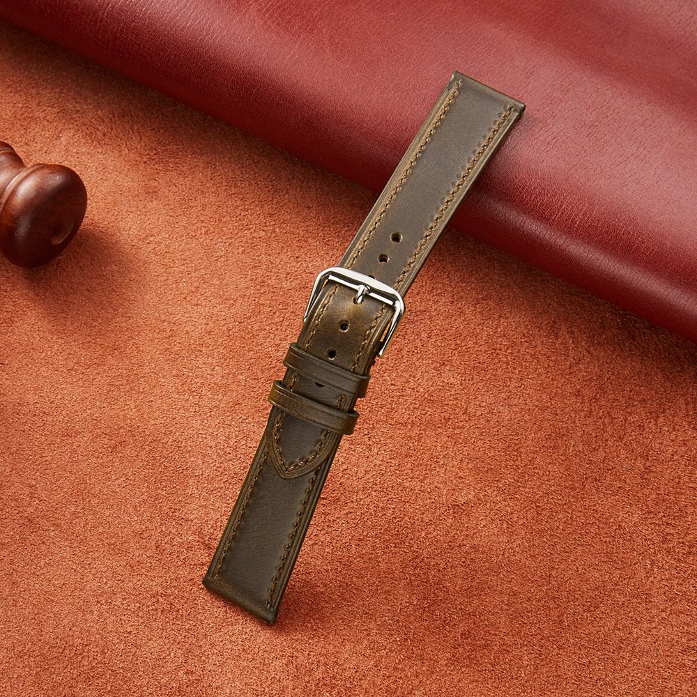 SWstrap Leather Watch Straps High Quality Wide Vintage Smart Watch Holes Sports Breathable Leather Genuine Watch Band