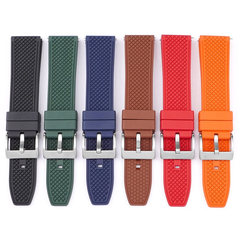 Waterproof FKM Rubber Watch Strap for Huawei GT2Pro GT3 Smart Watches High Quality 18mm 20mm 22mm Fluororubber Watch Bands