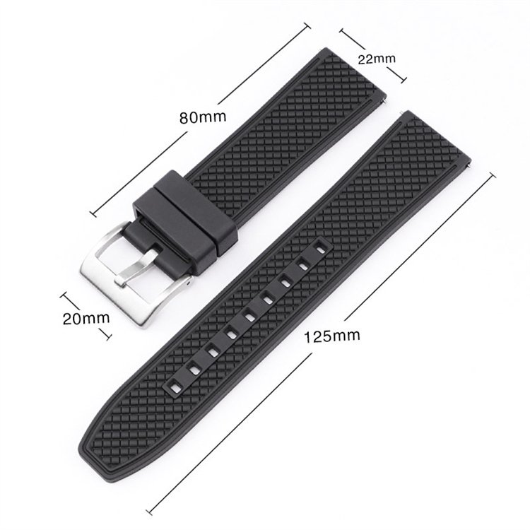 Waterproof FKM Rubber Watch Strap for Huawei GT2Pro GT3 Smart Watches High Quality 18mm 20mm 22mm Fluororubber Watch Bands
