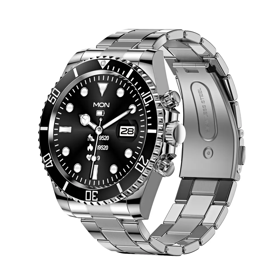 Smartwatch Luxury Business Sports Watch Waterproof Stainless Steel Bracelet wearable devices Pro smart watch smart man
