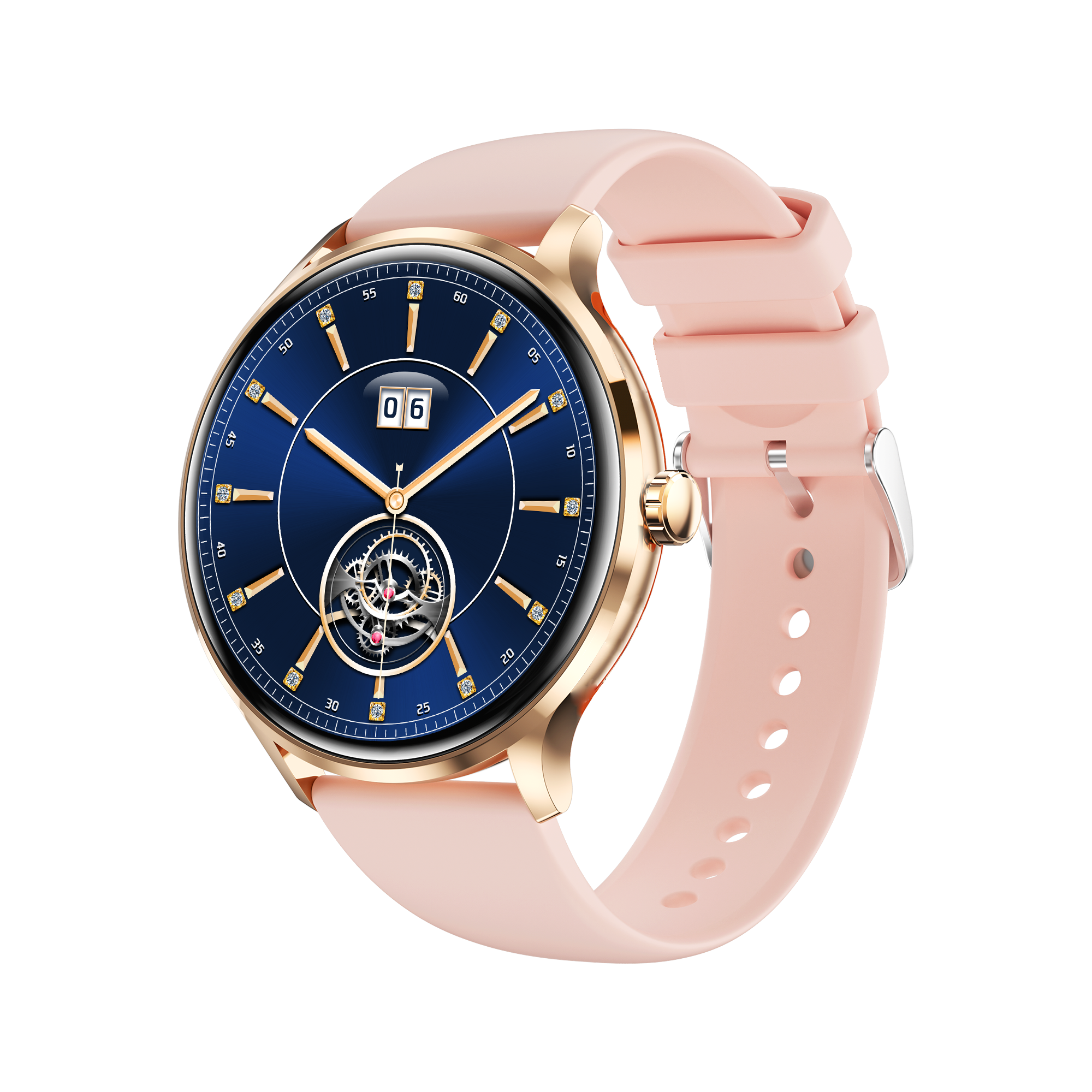 KM10 Smart Watch with Silicone Strap, Ladies Health Reminder Body Temperature Answer Call 260mAh Large Battery
