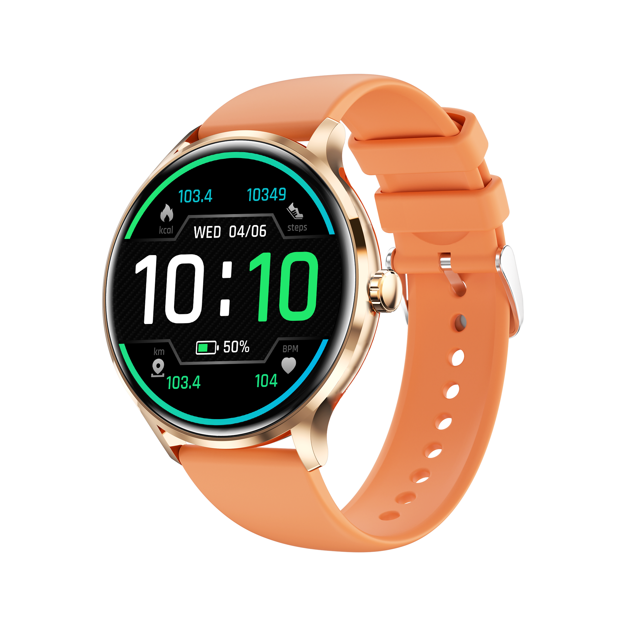 KM10 Smart Watch with Silicone Strap, Ladies Health Reminder Body Temperature Answer Call 260mAh Large Battery