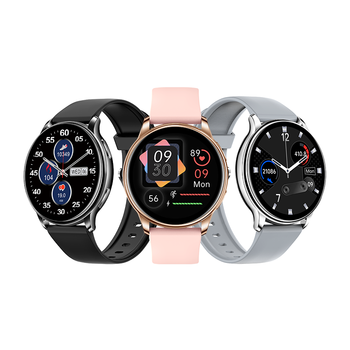 KM10 Smart Watch with Silicone Strap, Ladies Health Reminder Body Temperature Answer Call 260mAh Large Battery