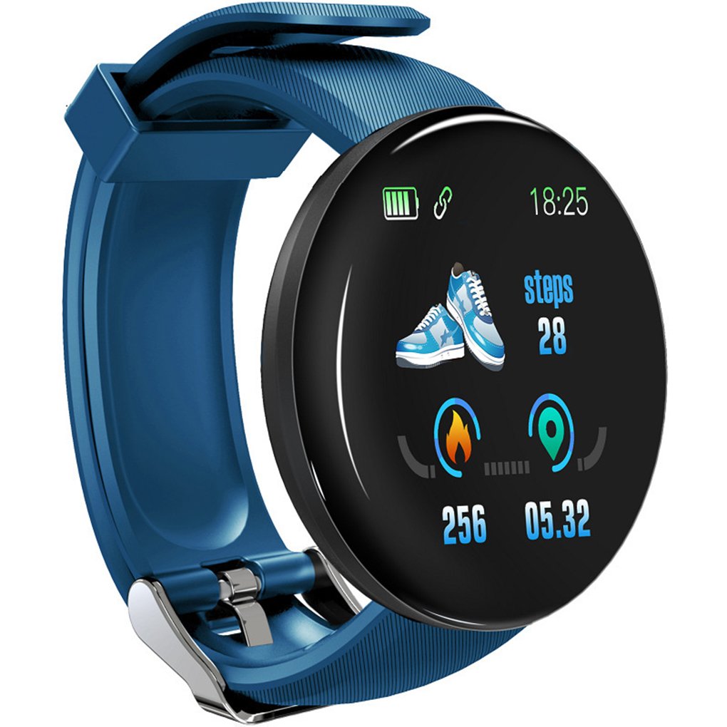 D18 Smart Watch Heart Rate Monitor Men's Women's Smartwatch Round Fitness Digital Watches for Men Women Band Bracelet PK D20 Y68