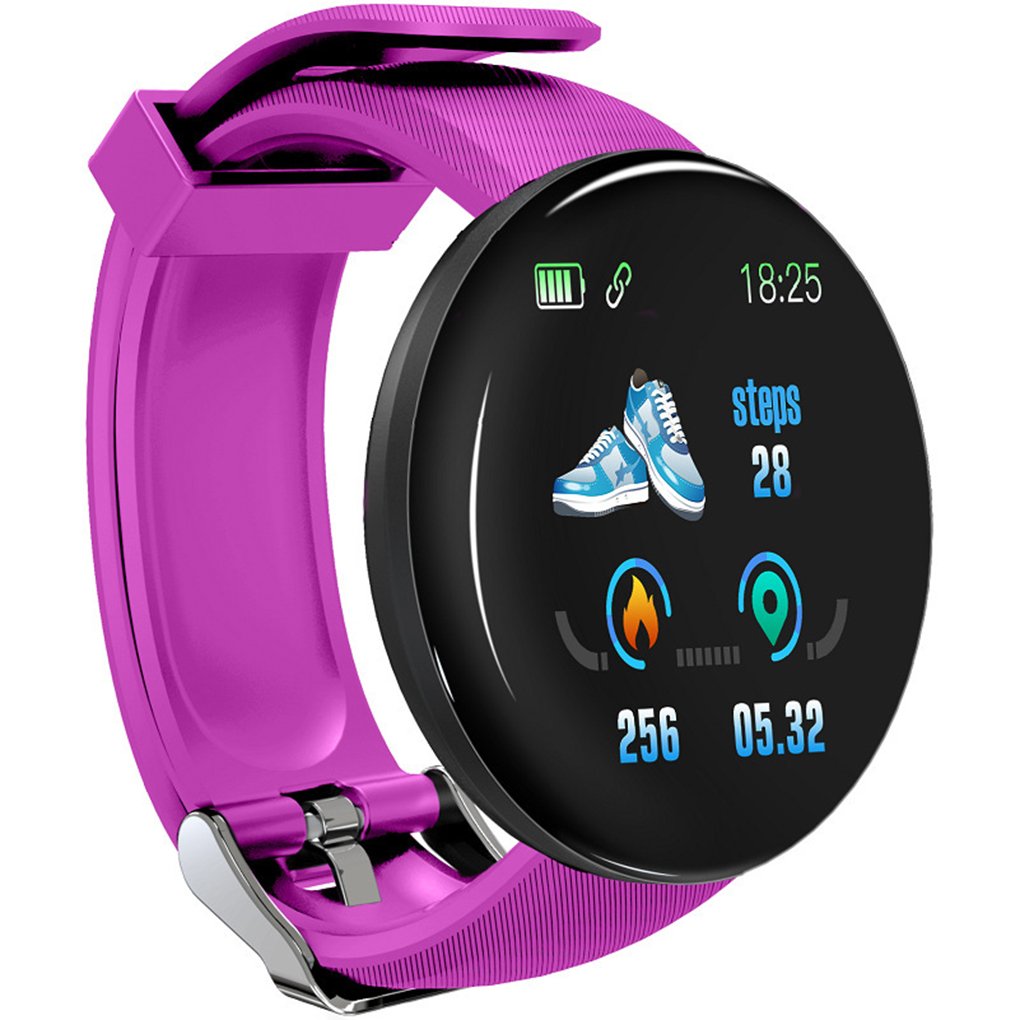 D18 Smart Watch Heart Rate Monitor Men's Women's Smartwatch Round Fitness Digital Watches for Men Women Band Bracelet PK D20 Y68
