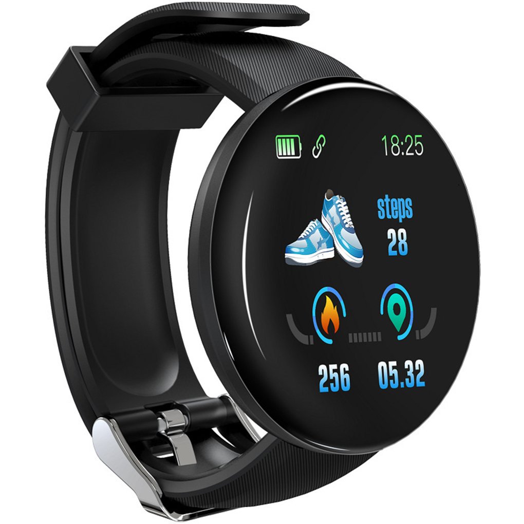 D18 Smart Watch Heart Rate Monitor Men's Women's Smartwatch Round Fitness Digital Watches for Men Women Band Bracelet PK D20 Y68
