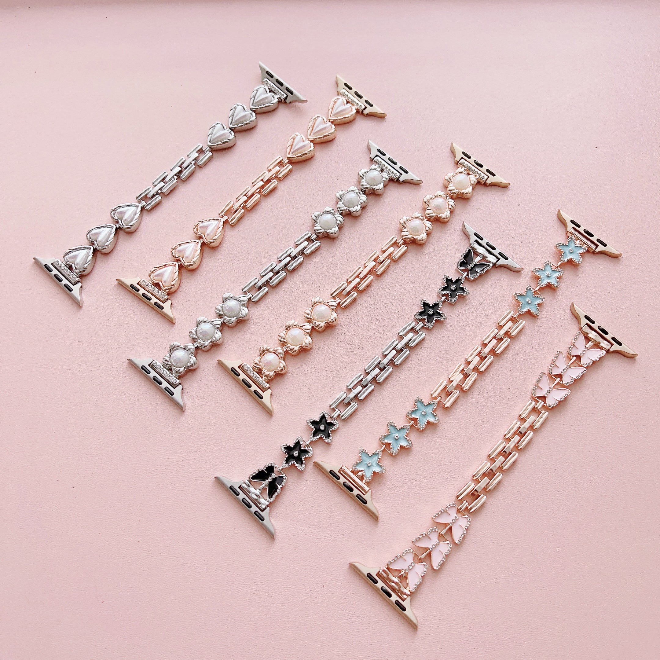 new arrival luxury Metal Smart Watch Strap Chain 1 2 3 5 6 7 8 Stainless Steel Watch Band For Apple 44 40 45 49 4142 38 mm