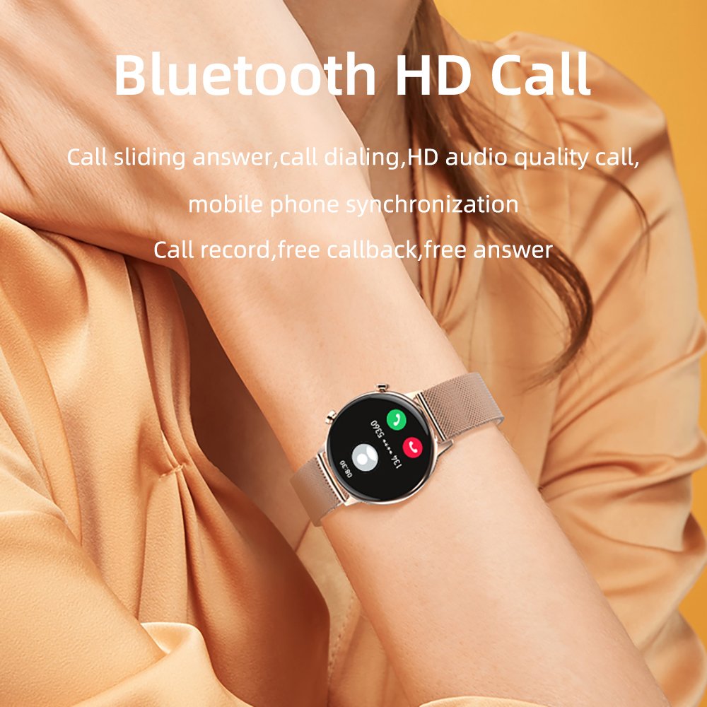 SENBONO HK39 New SmartWatch AMOLED Women Fashion Lovely Bracelet BT Call Blood Pressure Sports Fitness Tracker Smartwatch Ladies