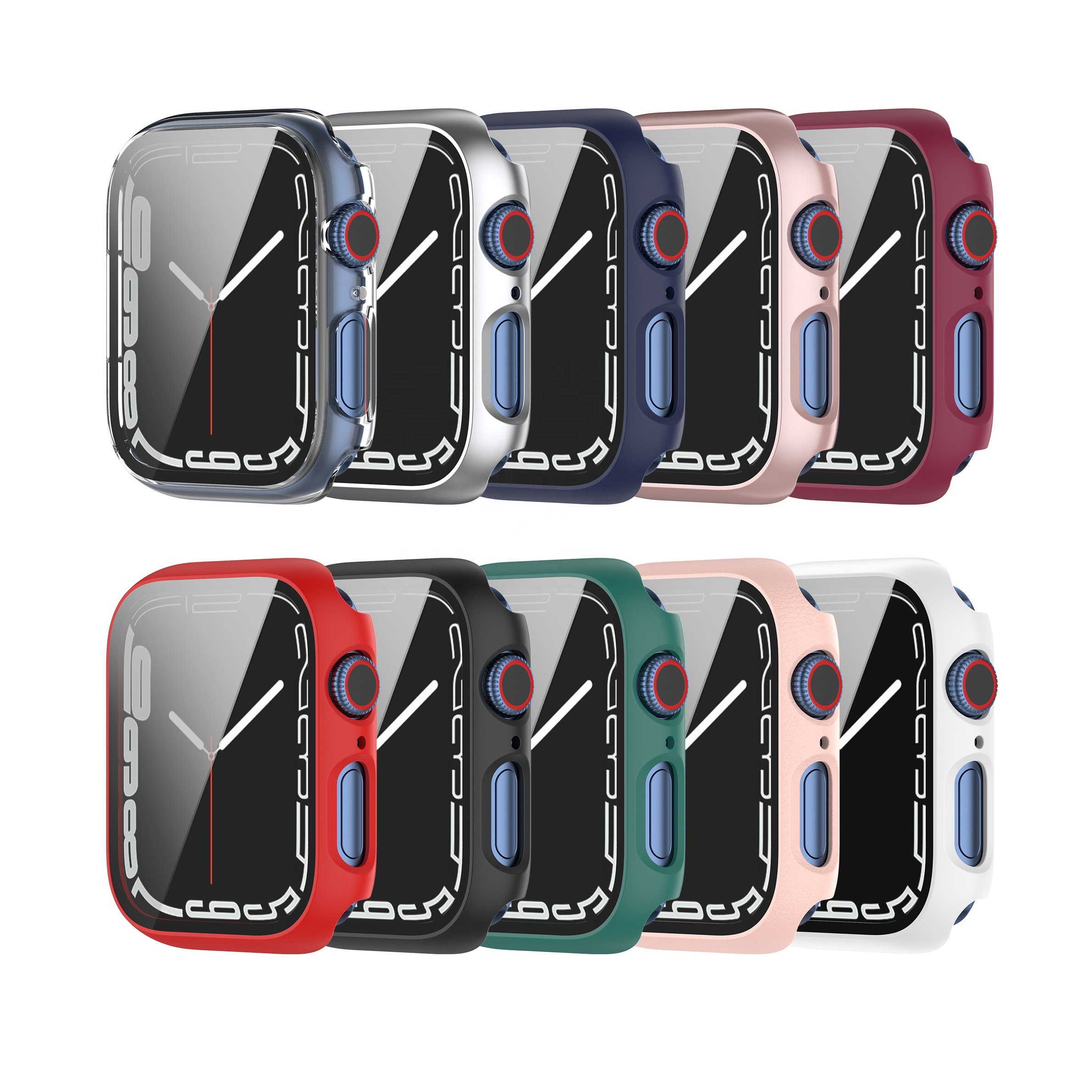 IVANHOE 10 Colors Matte Case for iWatch Series 7 41mm Protective Hard PC Bumper Frame for Apple Watch 7 41 41 mm iwatch7 Cover
