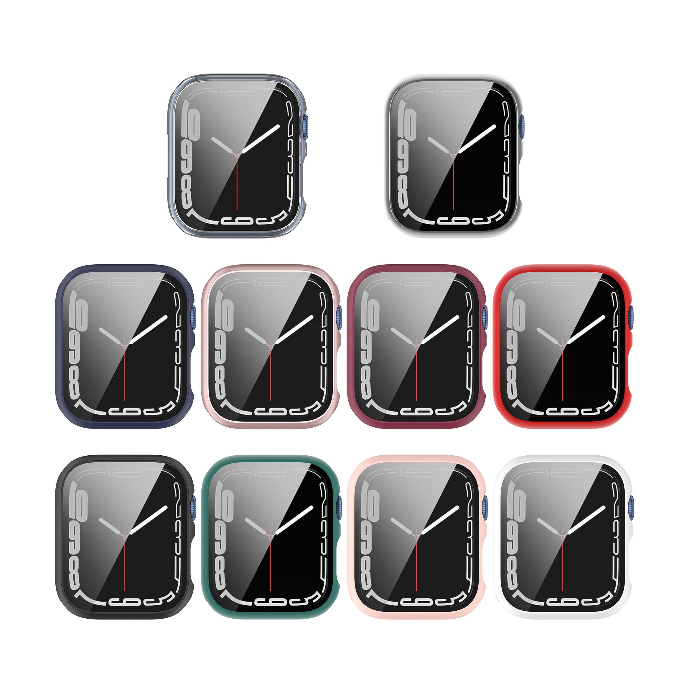 IVANHOE 10 Colors Matte Case for iWatch Series 7 41mm Protective Hard PC Bumper Frame for Apple Watch 7 41 41 mm iwatch7 Cover