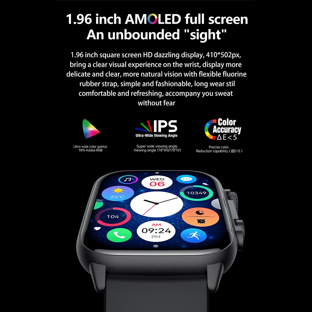 SENBONO HK95 AMOLED smartwatch Men 1.9"HD screen NFC BT call voice control Fitness Tracker Clock women IP68 Smart Watch amoled