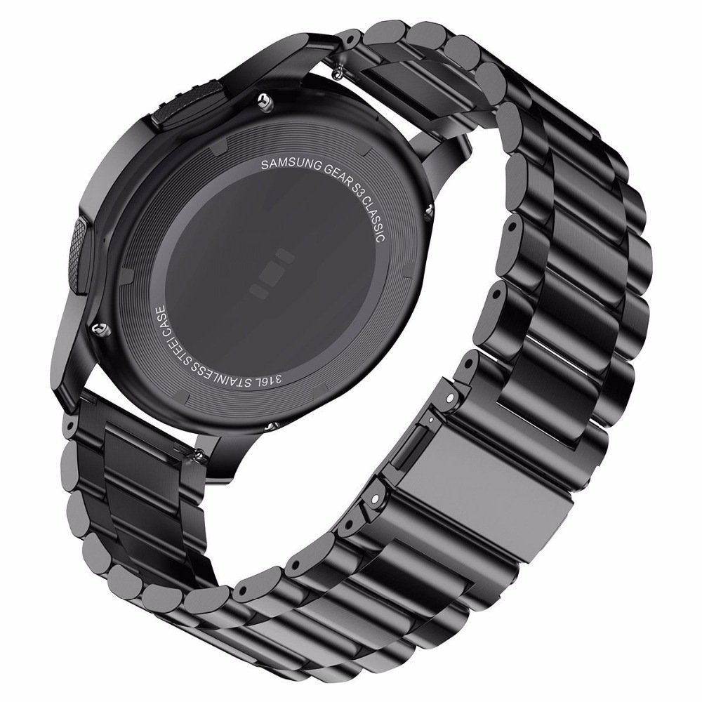 18mm 20mm 22mm Wrist Strap Three-Bead Watch Metal Bracelet Stainless Steel Smart Watch Band