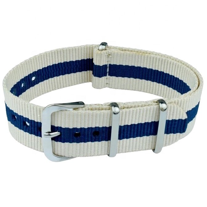 Nylon Straps N85 Beige Blue Water Resistant Watch Bands Bracelet 18 - 22 mm Smart Watch Bands & Accessories Wristband