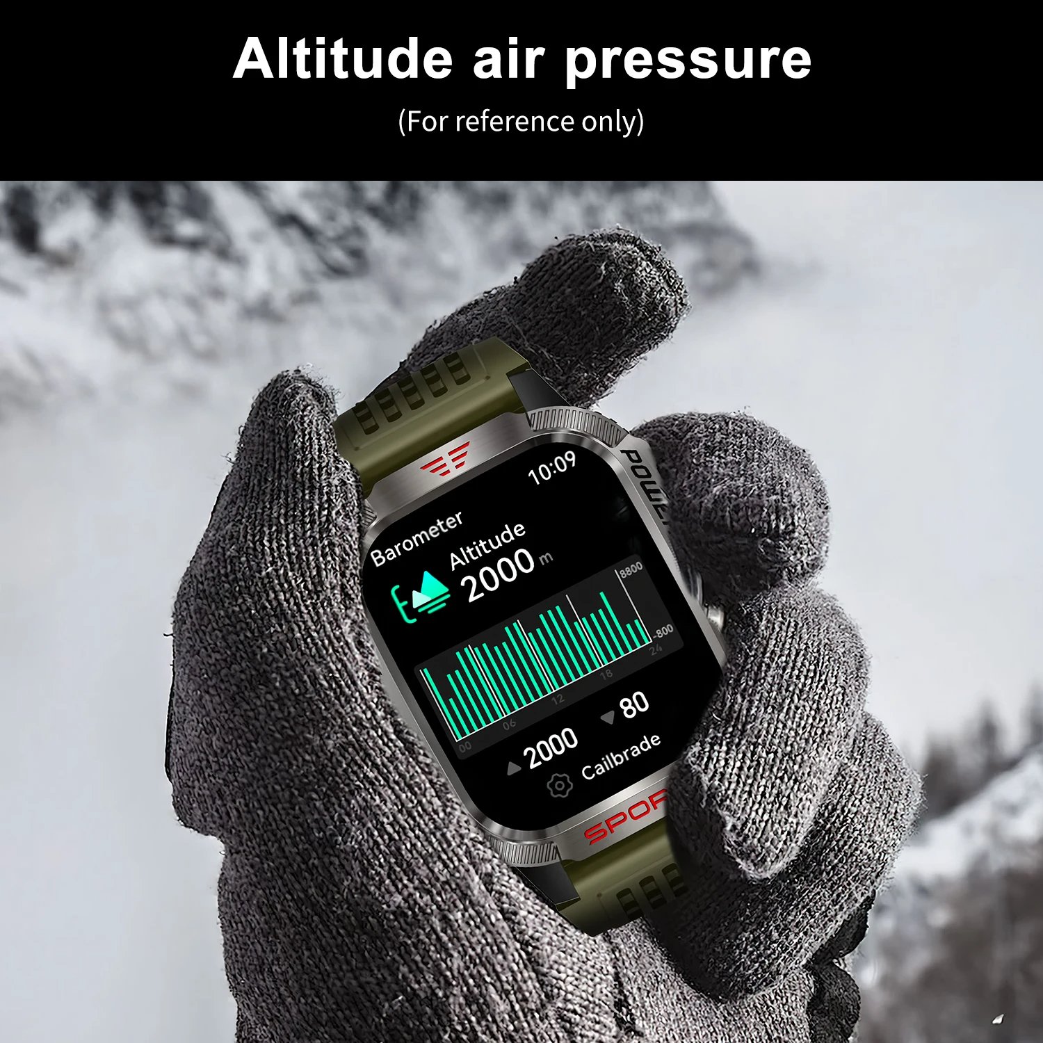 Smart Watch Men LED Flashlight Compass Altitude Air Pressure 100+ Sport Mode Fitness Tracker Outdoor Sports Smartwatch