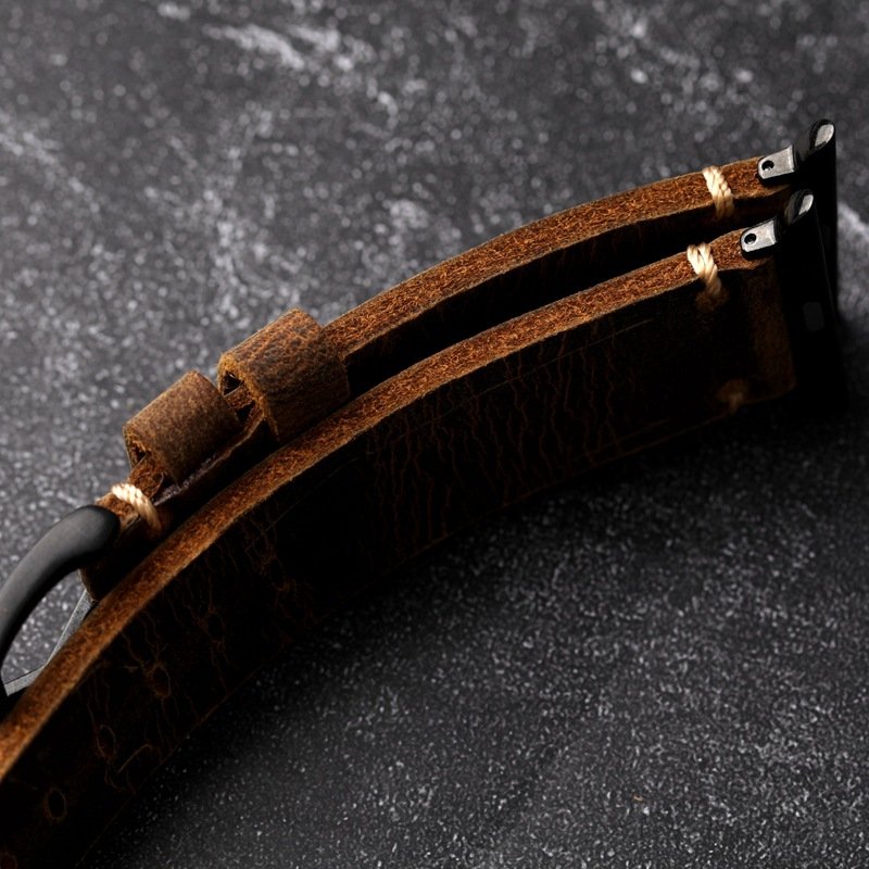 Handmade High Quality Retro Genuine Leather Smart Watch Strap For Apple.Watch Ultra 9 8 7 6 5 4 44mm 45mm 49mm Men Watch Band