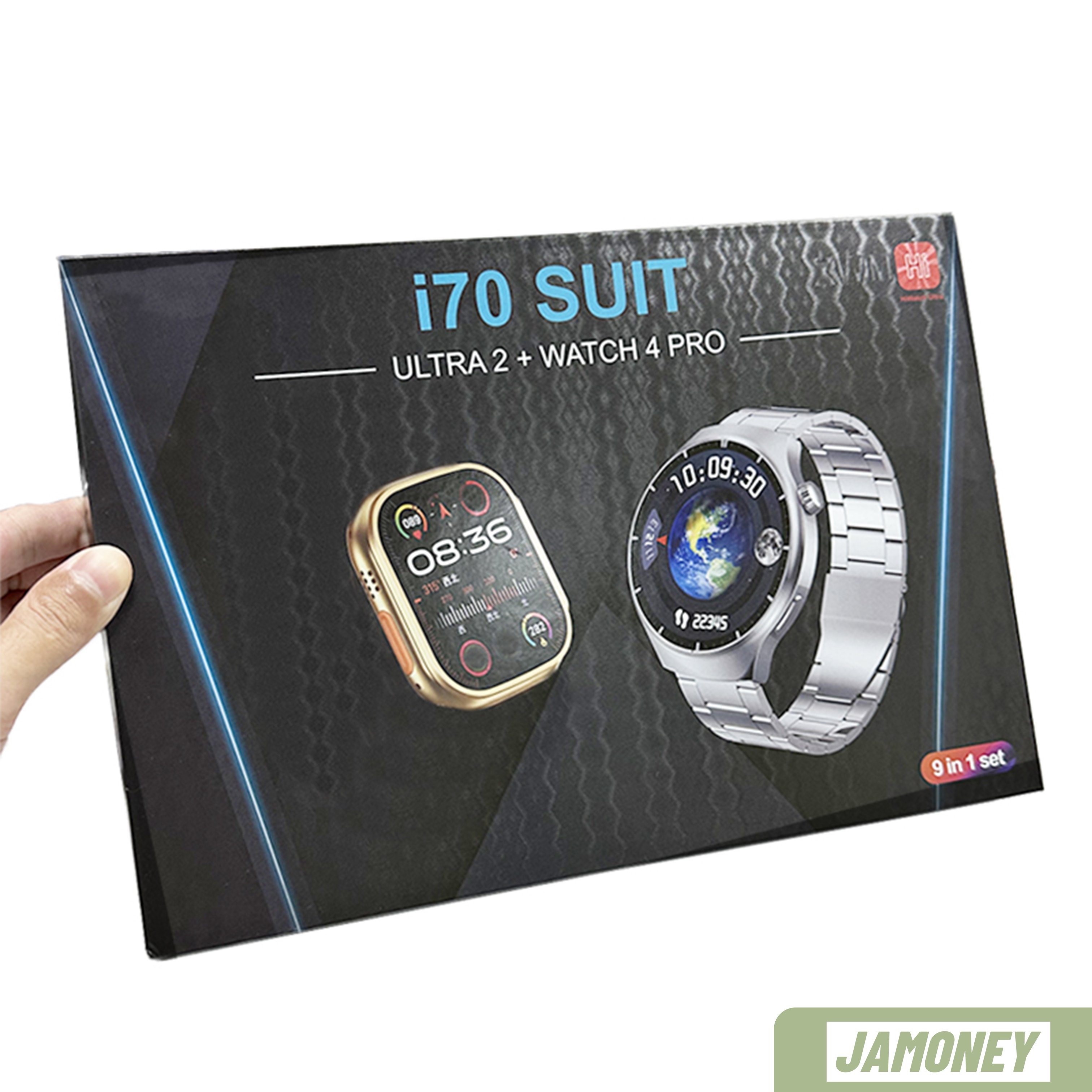 i70 Suit Hot 9 in 1 set Smart Watch 2 Watches 49mm Ultra 2 + Watch 4 Pro Round Screen with 7 Straps i70suit Reloj Smartwatch