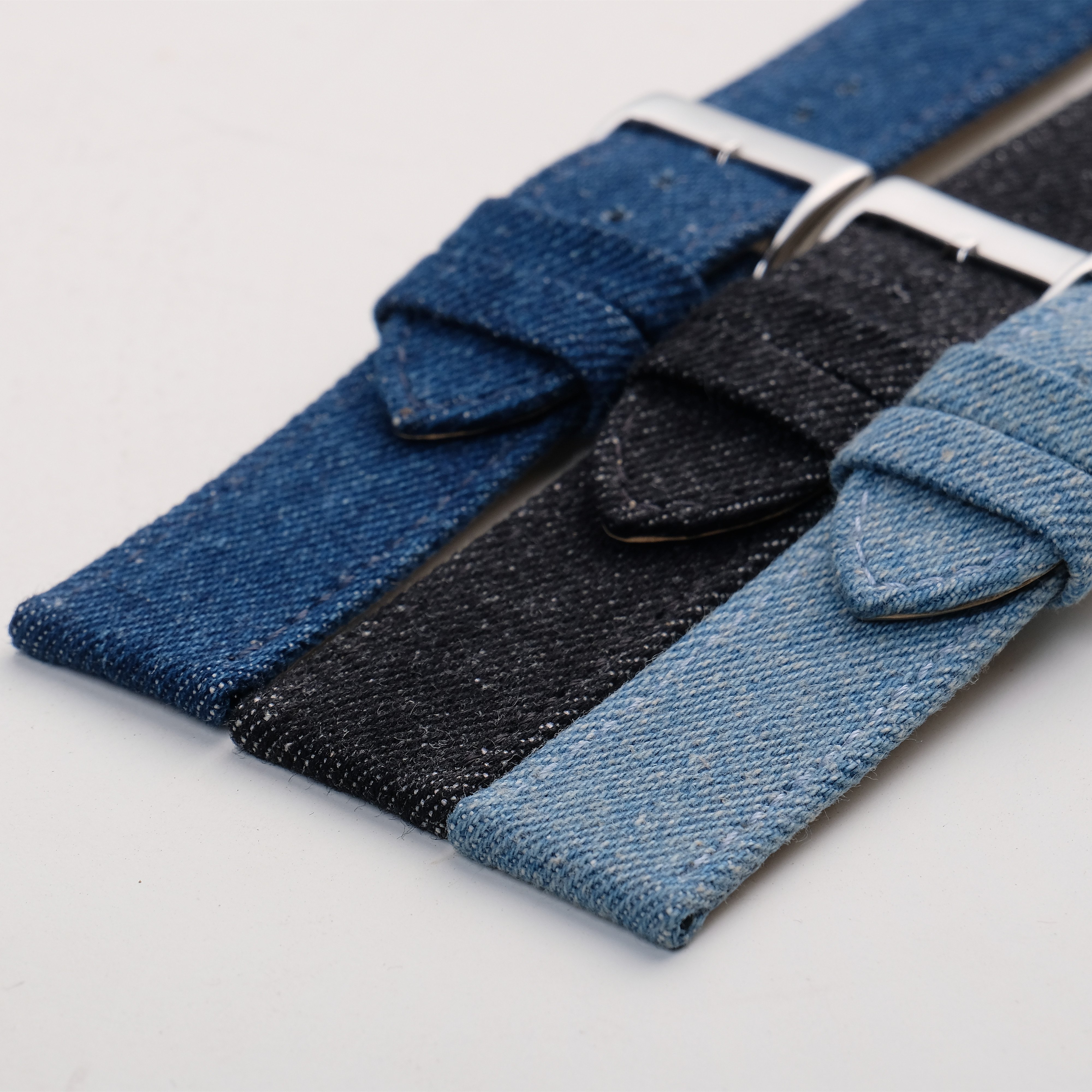 unique hot selling designer exclusive flexible vintage denim canvas smart watch band for Samsung watch 18mm 20mm 22mm