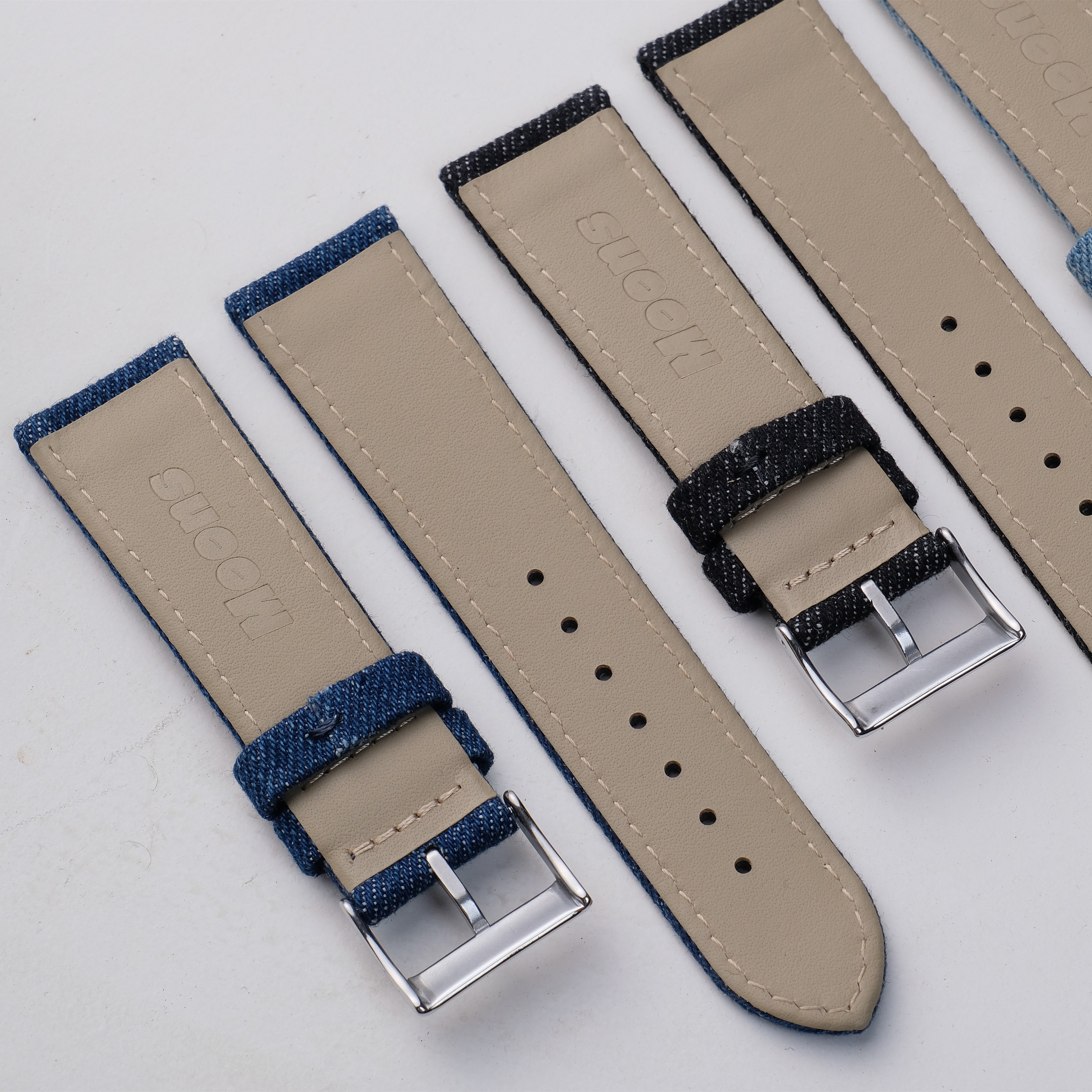 unique hot selling designer exclusive flexible vintage denim canvas smart watch band for Samsung watch 18mm 20mm 22mm